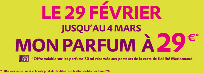 Votre parfum à 29€ chez Marionnaud