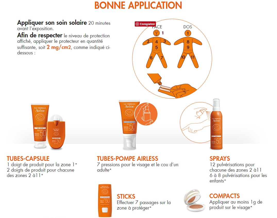 application solaire Avène